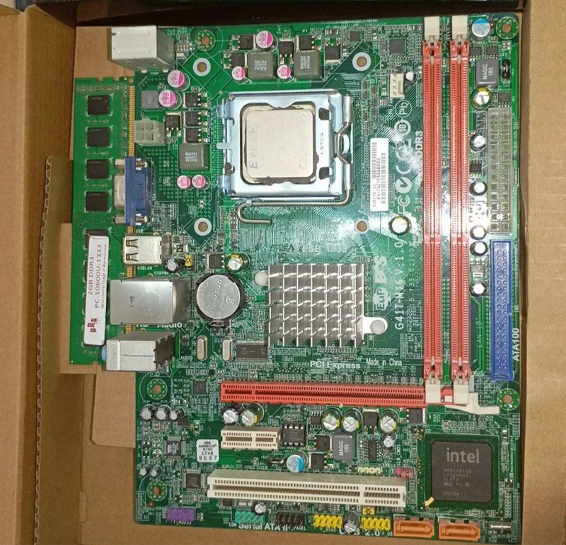 Мат.плата б/у G31/41+cpu +ddr