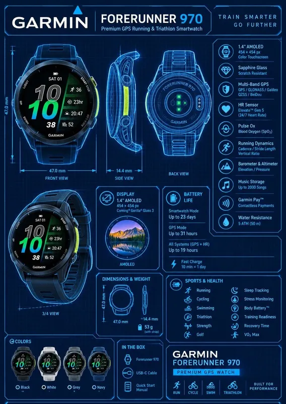 Garmin forerunner 970 black 1 Garmin forerunner 970 black 1