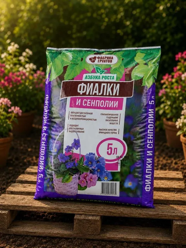 Грунт «Азбука роста» для фиалок и сенполий (5 литров)