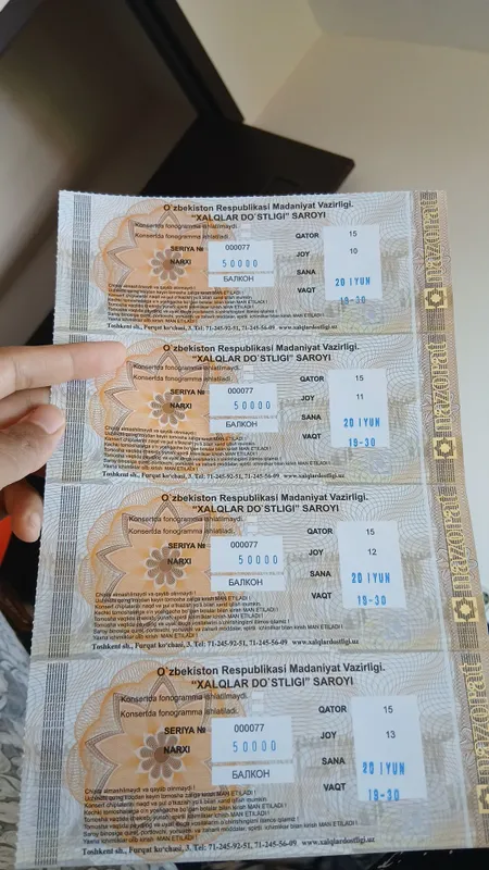 Gala kansertga bilet 50 mingdan