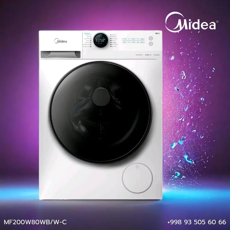 Стиральная машина Midea Inverter 8кг MF200W80WB/WC
