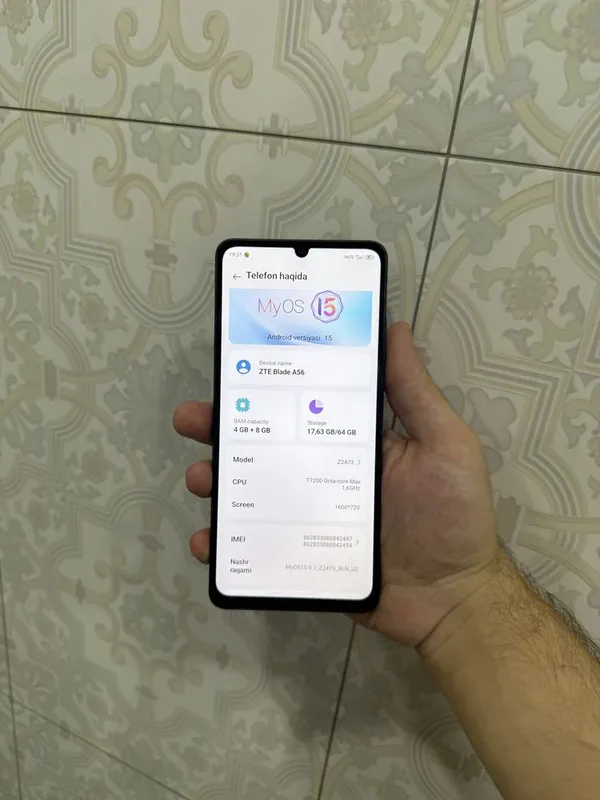ZTE A56 64 gb 1 xafta ishlagan — фото 1