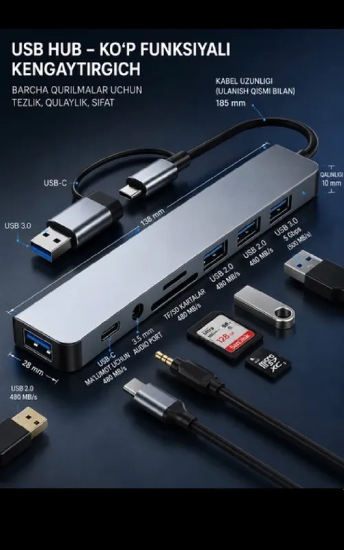 Hub usb sotiladi — фото 1