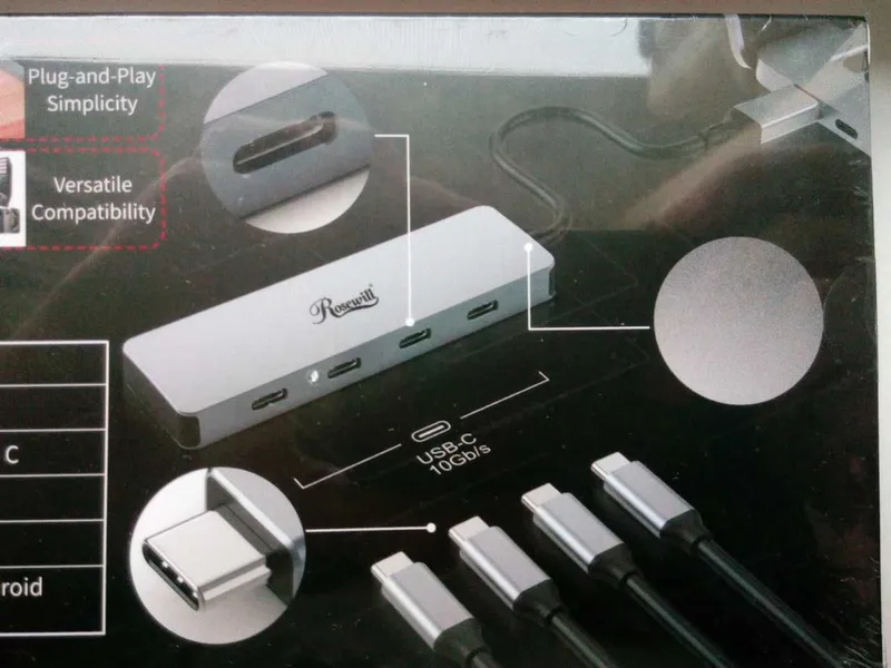 высокоскоростной USB-C Hub Rosewill 4 в 1 5 высокоскоростной USB-C Hub Rosewill 4 в 1 5