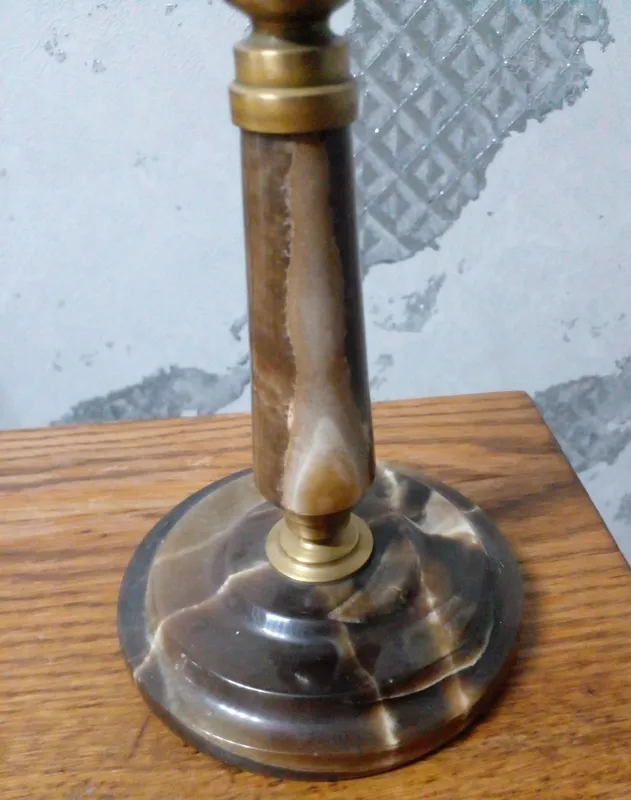Канделябр, натуральный оникс, латунь. 3