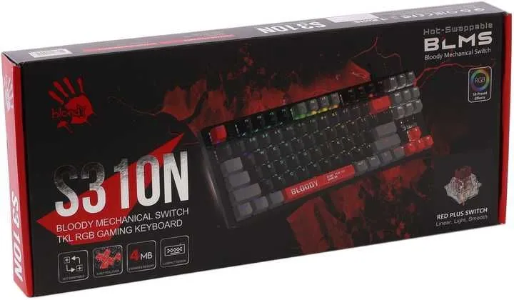 Игровая клавиатура Bloody S310N Energy Red-White игровая клавиатура+/ — фото 2