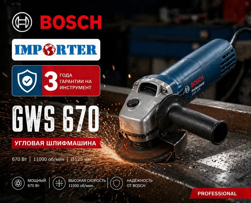 Угловая шлифмашина (Болгарка) BOSCH GWS 670 Professional