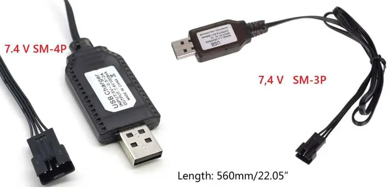 Новые USB зарядки 7,4V с разъемом SM-3P и SM-4P для дронов машинок др. 4