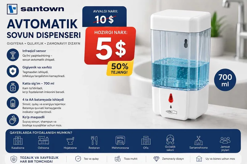 Avtomatik Sovun Dispenseri 700ml | Sensorli