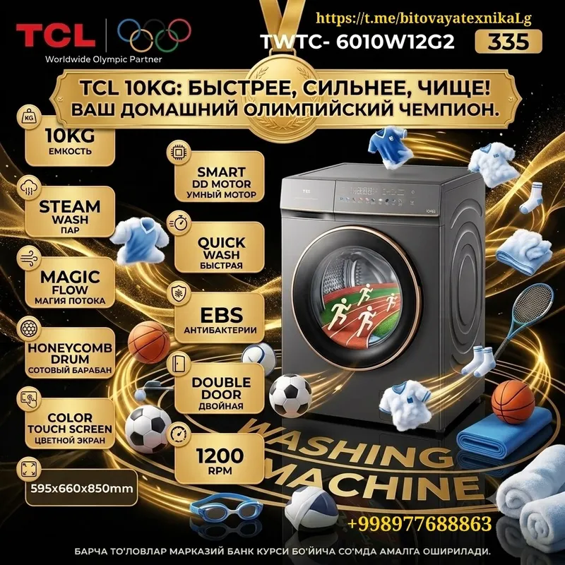 TCL 10 kg kir yuvish mashinasi