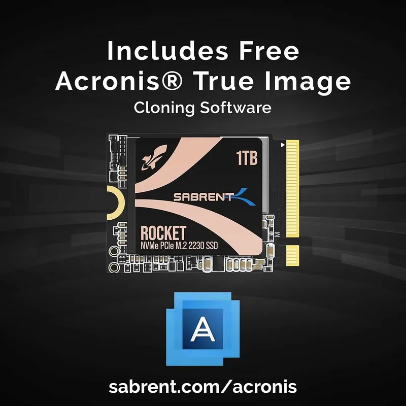 Внутренний SSD накопитель SABRENT Rocket 2230 1TB NVMe SSD — фото 2