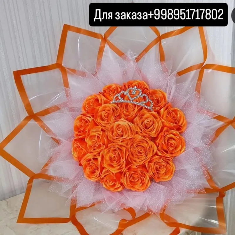 Розы из атласных ленты ручная работа — фото 1