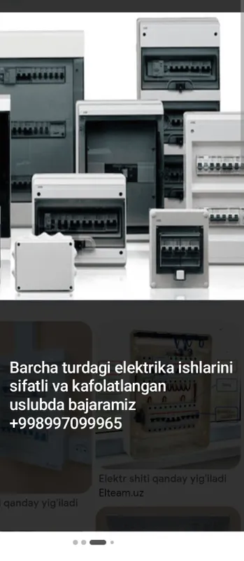 Barcha turdagi Elektrika ishlarini qilamiz