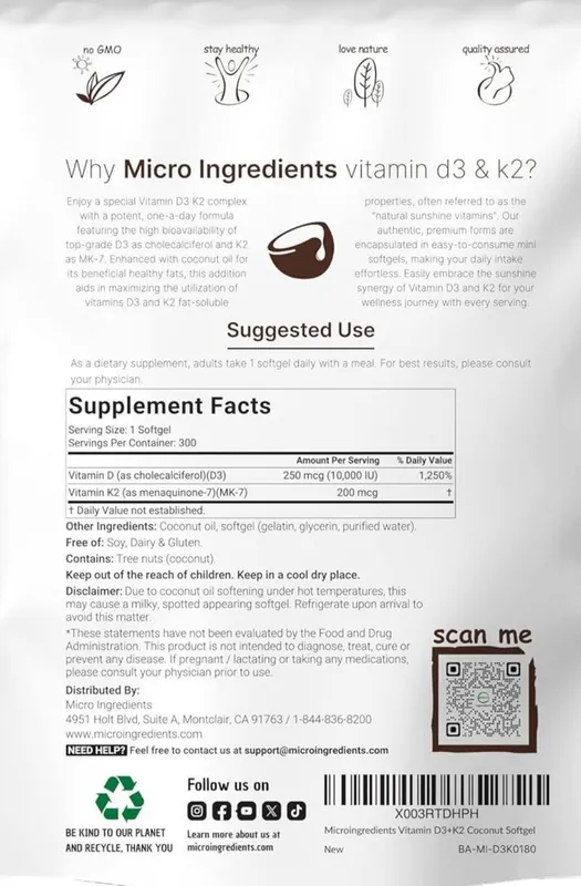 Vitamin d3+k2 (10.000 iu) 300 va 180 taligi bor — фото 2