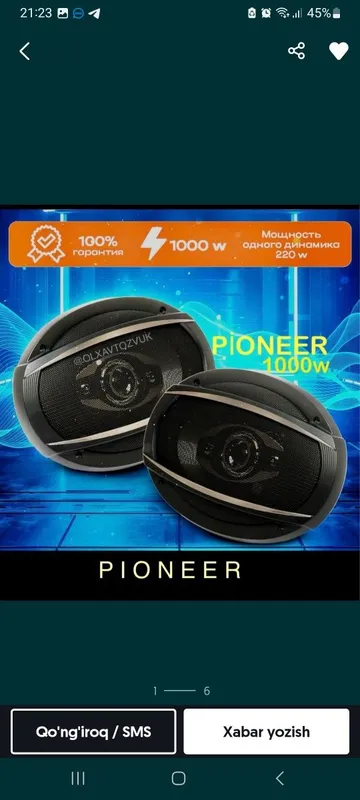 Pioneer 1000W калонка янгича — фото 1