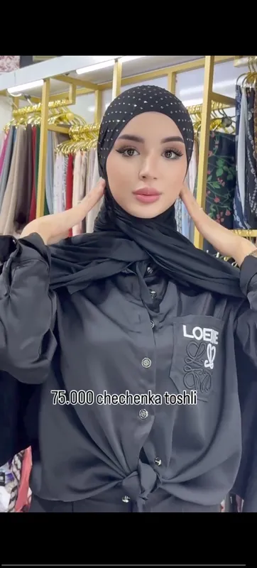 Chechenka ro‘mol, toshli, toshsiz,Yangi! Qora rang 3 Chechenka ro‘mol, toshli, toshsiz,Yangi! Qora rang 3