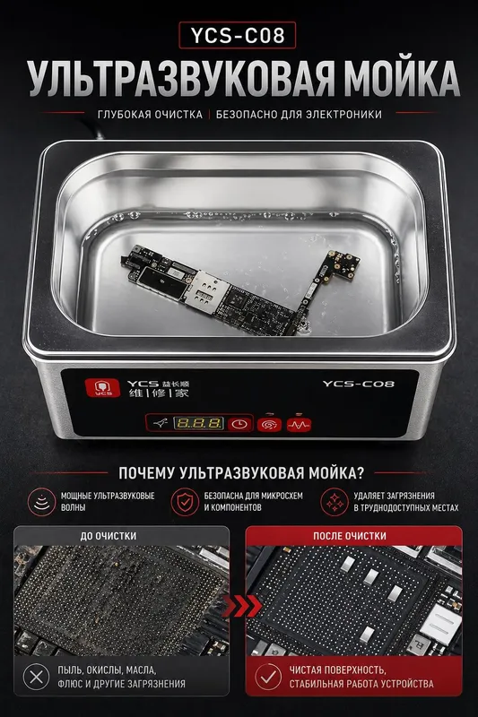 Ультразвуковой машины глубокой очистки (0,8 л) YCS-C08 35 Вт — фото 1 Ультразвуковой машины глубокой очистки (0,8 л) YCS-C08 35 Вт — фото 1