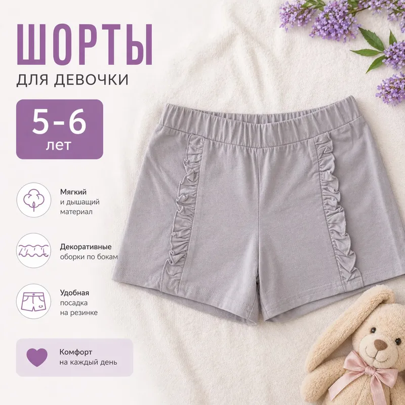 Летние шорты для девочки 5-6 лет Летние шорты для девочки 5-6 лет