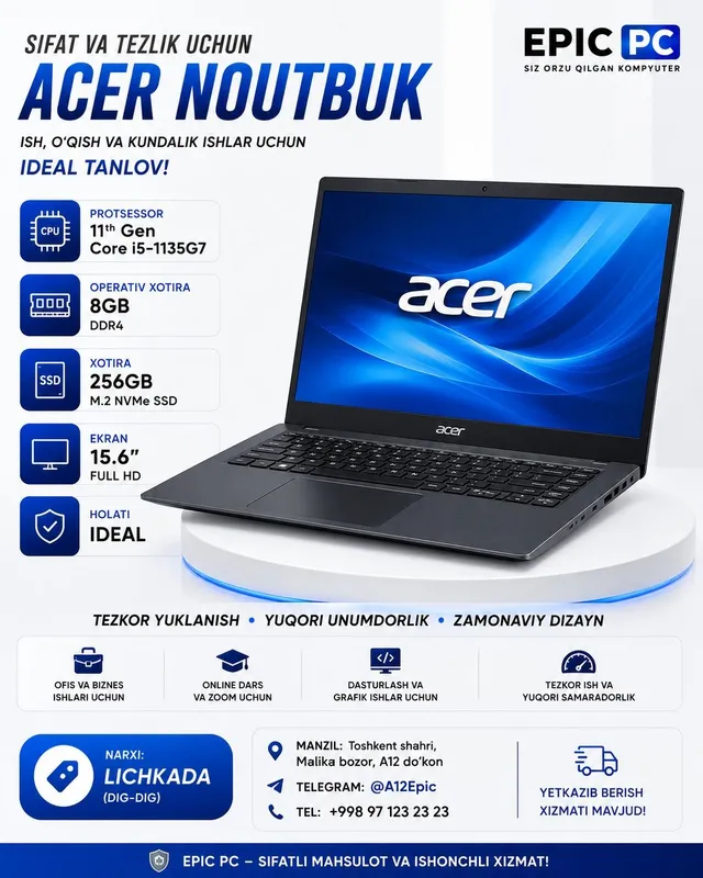 Acer i5 11gen noutbuk 1
