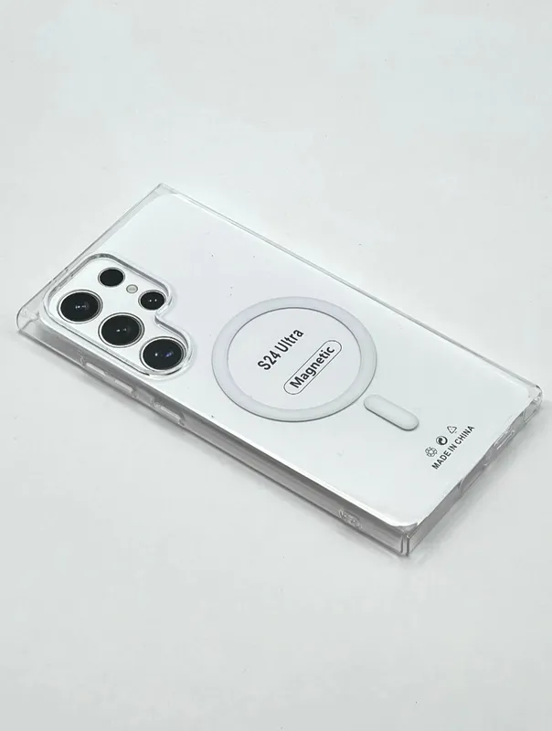 Прозрачный жёсткий пластиковый чехол для Samsung S24 Ultra 1