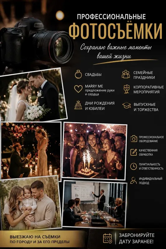 Открыта запись на профессиональные фотосъёмки!