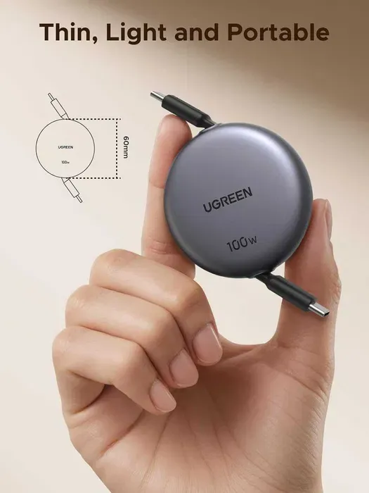 Зарядное устройство UGREEN 100W с выдвижным USB-C — фото 5