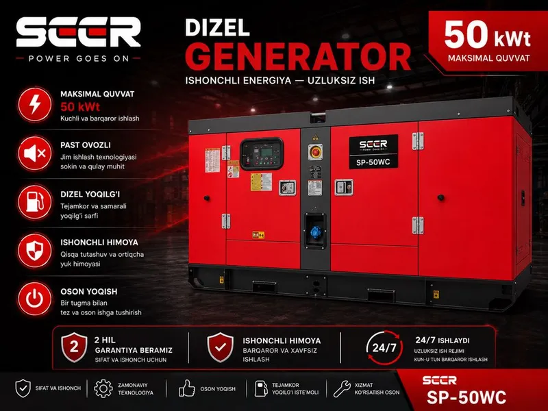 Генератор| Generator | SEER POWER | Гарантия! | 50 кВт | YC-2