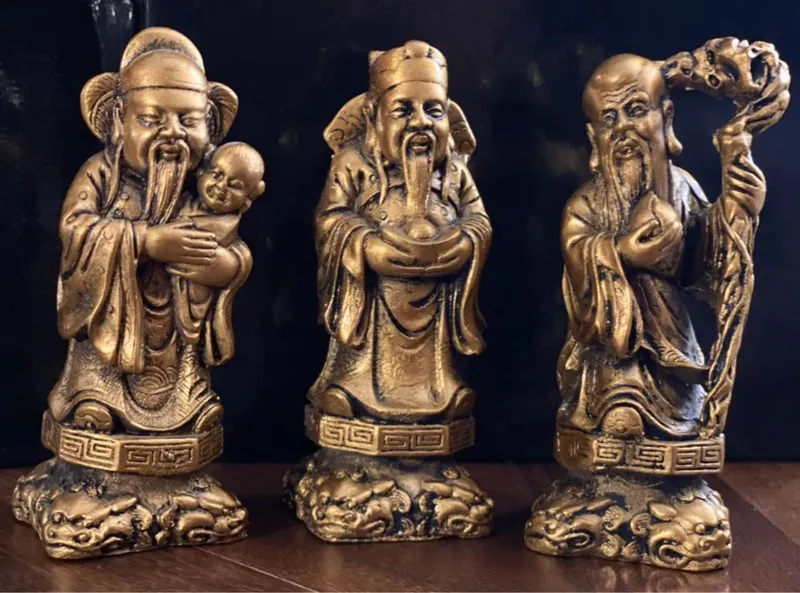 Набор статуэток Fu Lu Shou из камня для подарка