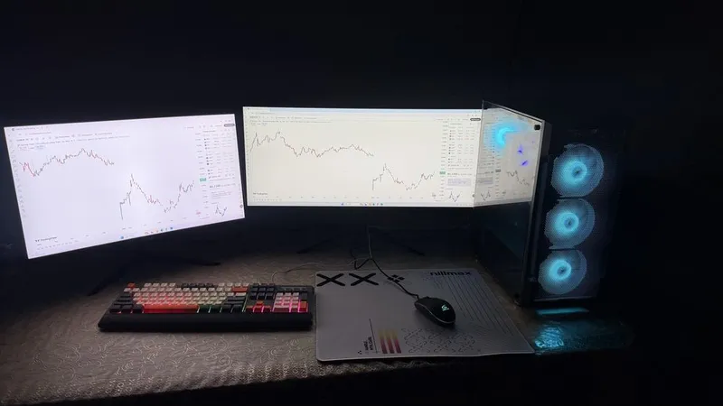 Trading uchun pc 2 ta monitor bilan 1