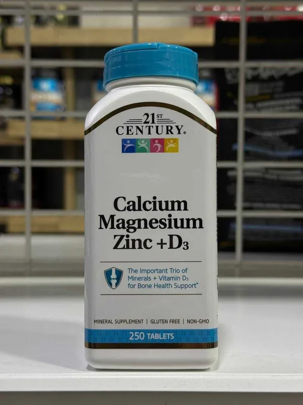 21 Century Calcium Magnesium Zinc + D3 250TAB