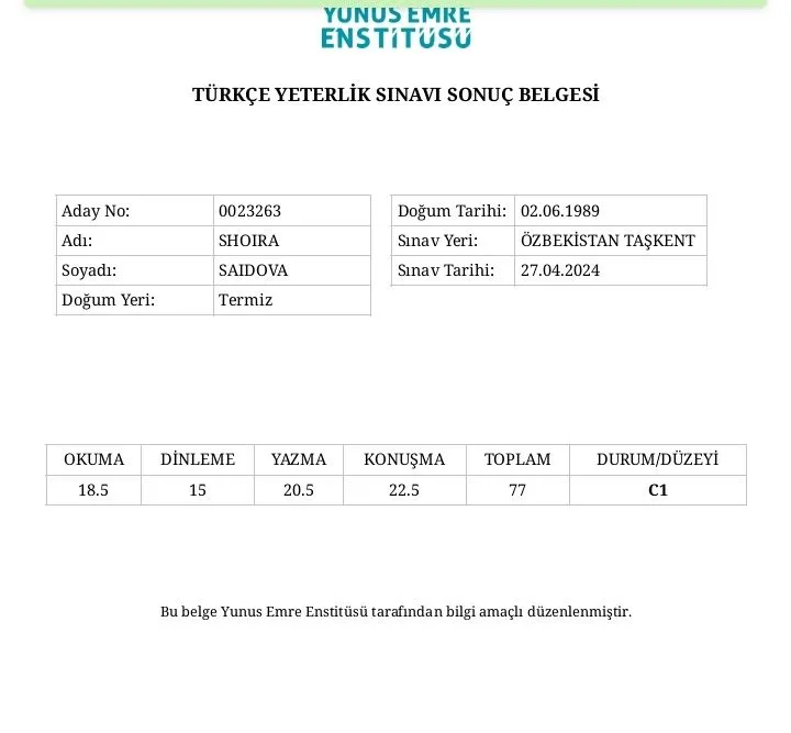 Turk tilini online 5ta C1 sertifikatiga ega tajribali ustoz bilan oʻrg 4 Turk tilini online 5ta C1 sertifikatiga ega tajribali ustoz bilan oʻrg 4