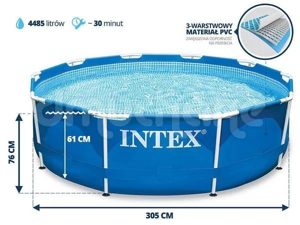 Каркасный бассейн INTEX 305x76 Karkasniy Basseyn stoyka basseyin Hovuz — фото 2