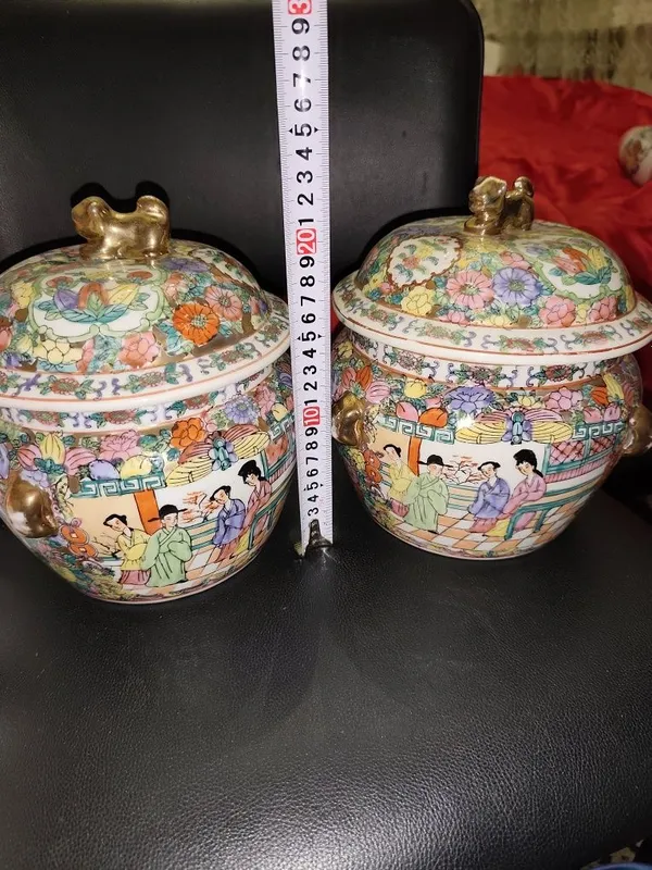 Старинная посуда 2 шт с крышкой китай 2