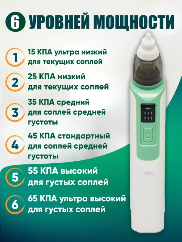 Elektr chaqaloq burun aspiratori, burunni tozalash vositasi — фото 4