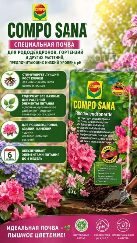 Грунт для рододендронов,гортензий, азалий, камелий