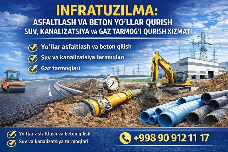 Zavod va uylar uchun infratuzilma xizmatlari.
