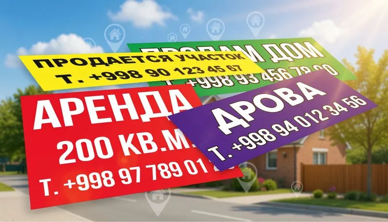 Баннер Продается/Аренда/Сотилади/Ижарага берилади