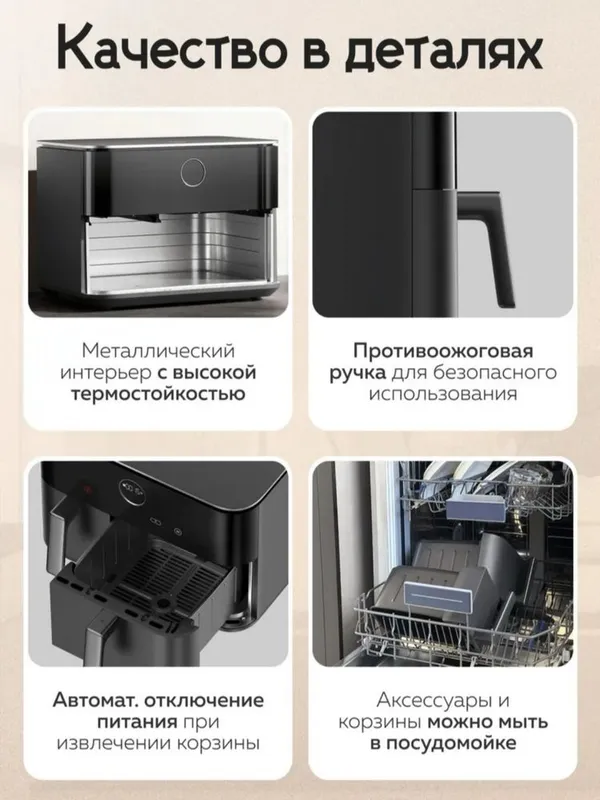 Аэрогриль Xiaomi. 6л. Аэрогриль 6.5л. Аэрогриль 10л. 12 лит — фото 1