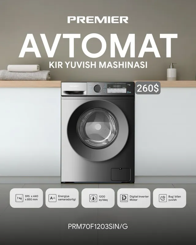 INVERTER_7-КГ_PREMIER_стиральная машина/kirmashina INVERTER_7-КГ_PREMIER_стиральная машина/kirmashina