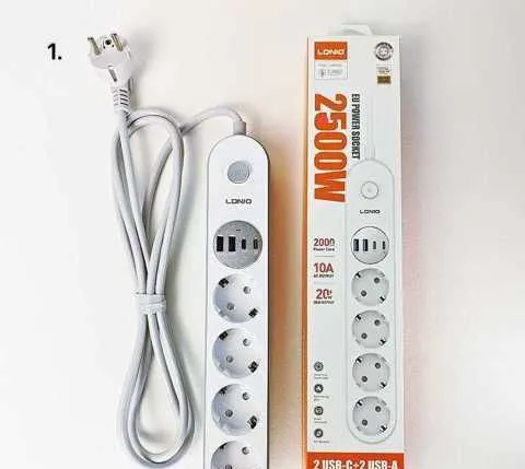 LDNIO EU Power Socket 2500W 2U aqlli rozetka LDNIO EU Power Socket 2500W 2U aqlli rozetka