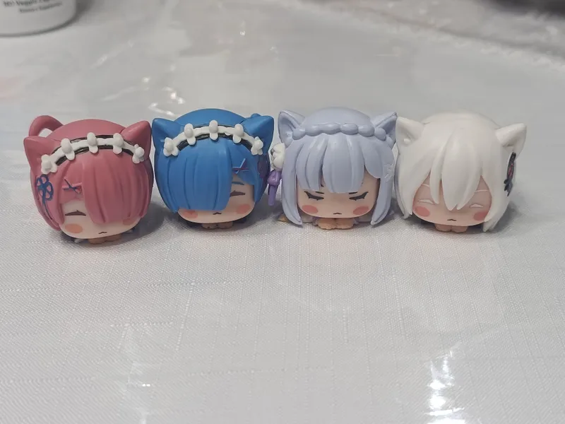 Rezero аниме фигурки спящие кошки резеро чиби 1 Rezero аниме фигурки спящие кошки резеро чиби 1