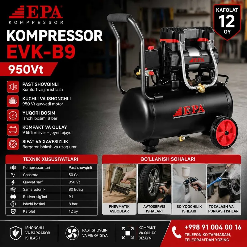 Kompressor EVK-B9 (950W) Компрессор EVK-B9 (950W)