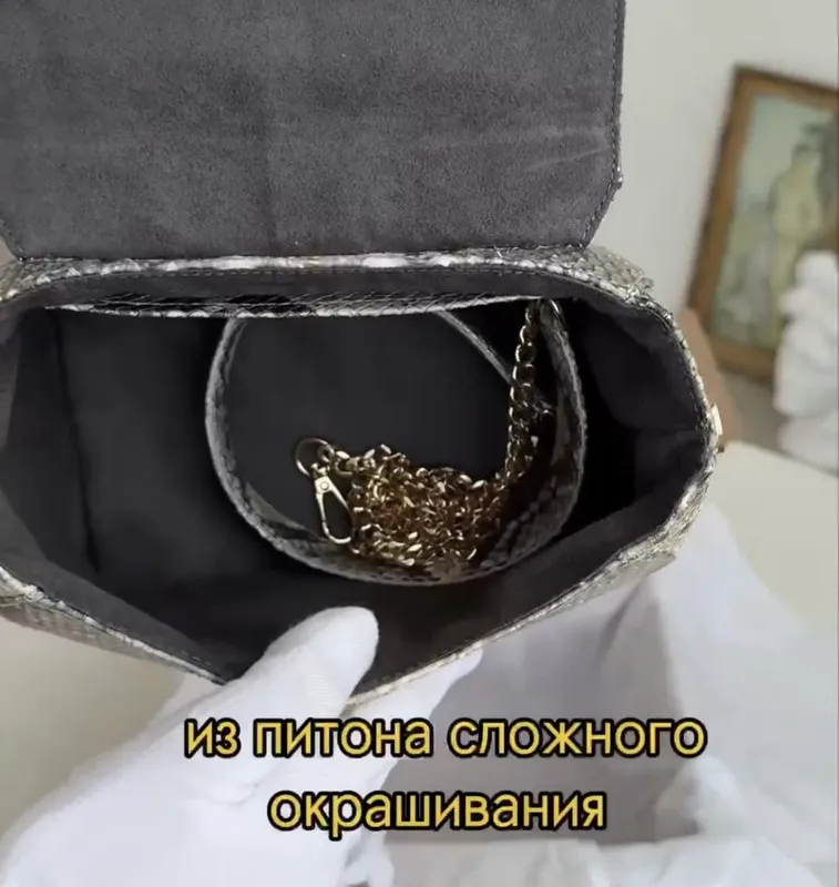 Сумочки кожаные из натурального питона. 2 шт — фото 7