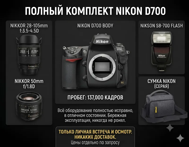 Full Frame фотоаппарат Nikon d700 + комплект