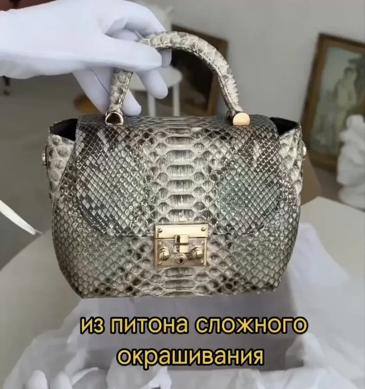 Сумочки кожаные из натурального питона. 2 шт — фото 4