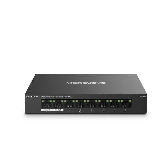 10-Портовый 10/100 Мбит/с (8 портов PoE+) коммутатор Mercusys MS110P — фото 1