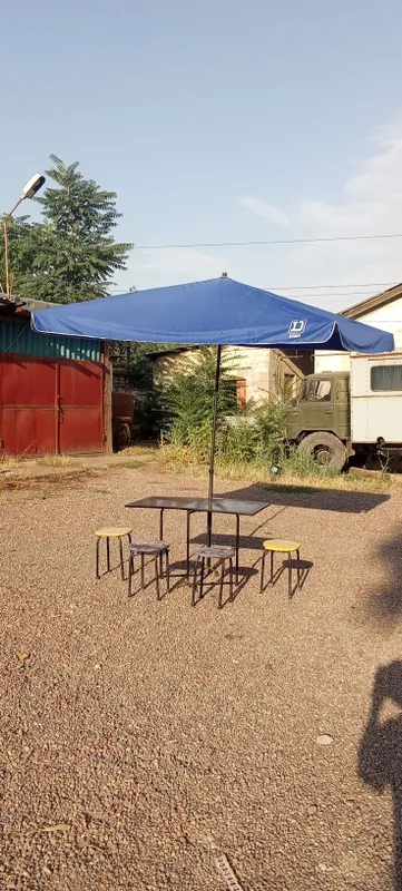 Рыболовный стол зонтик 4 стула — фото 1