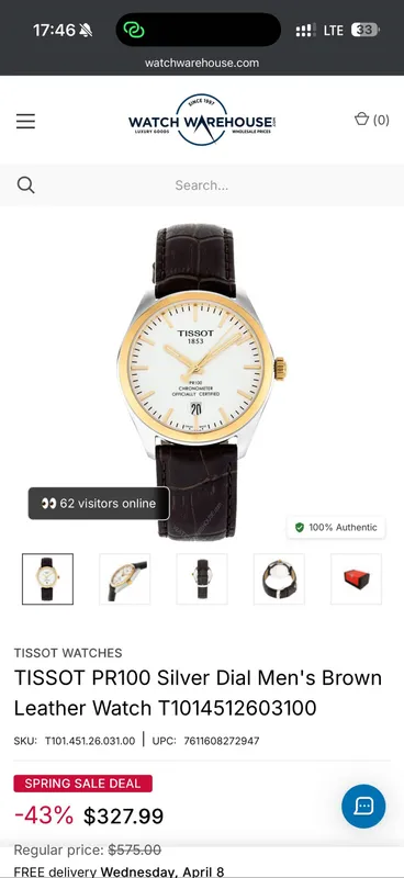 TISSOT PR100 Silver Dial Men's Brown T101451A — фото 1
