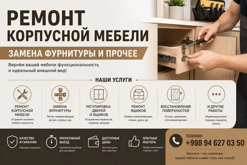 Ремонт мебели.