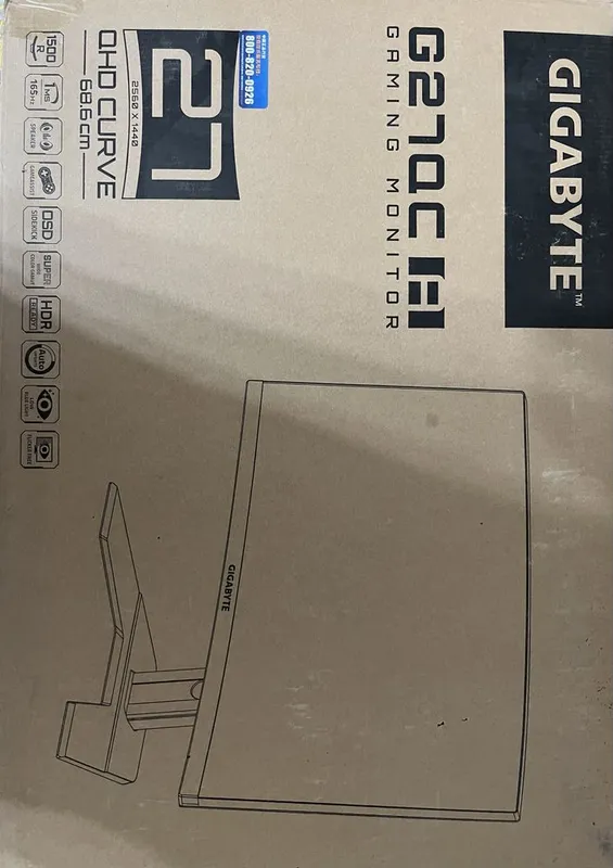 Монитор Gigabyte - 27” G27QC A Curved, VA, 165hz